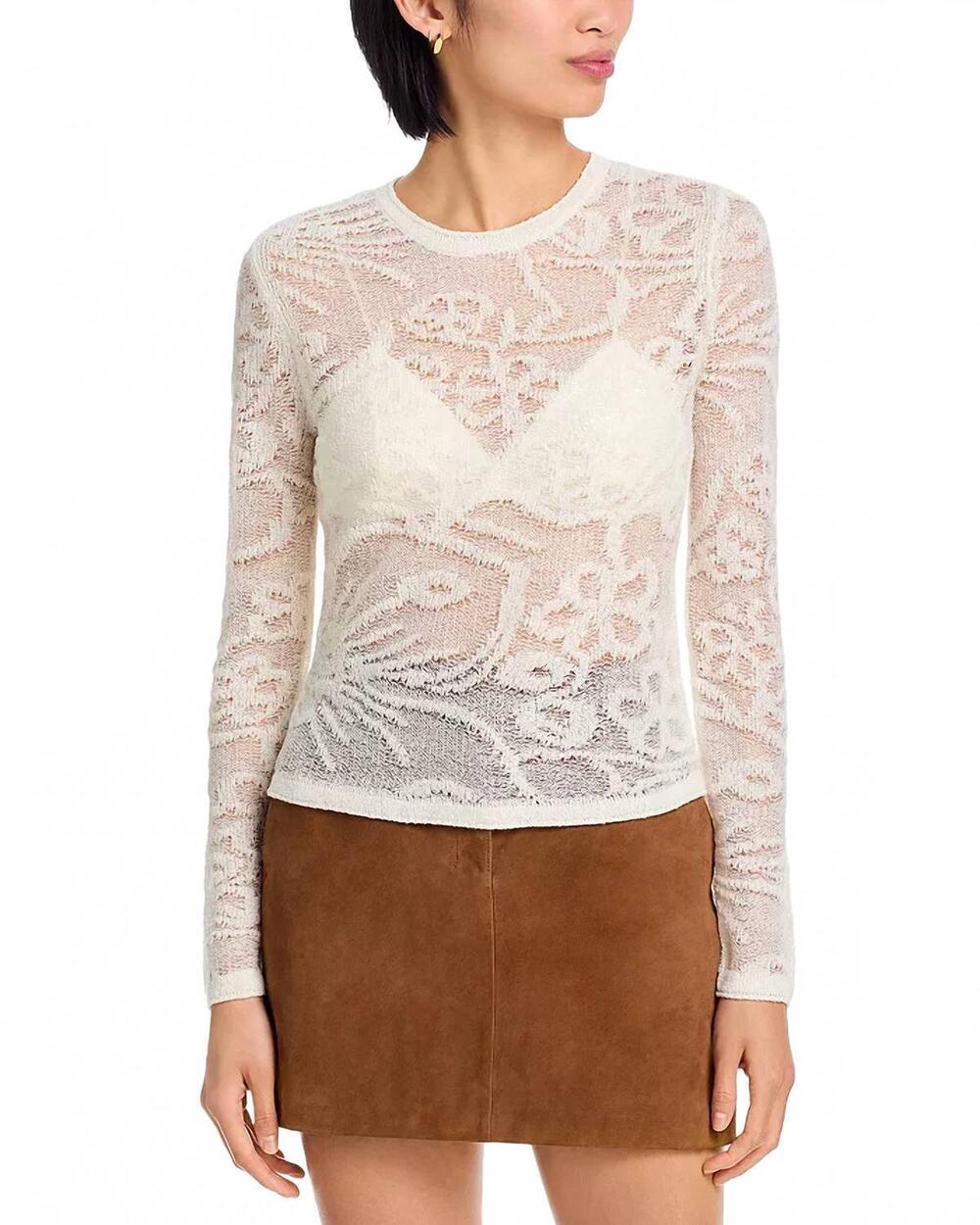 NEW STEVE MADDEN megann knit top in antique
